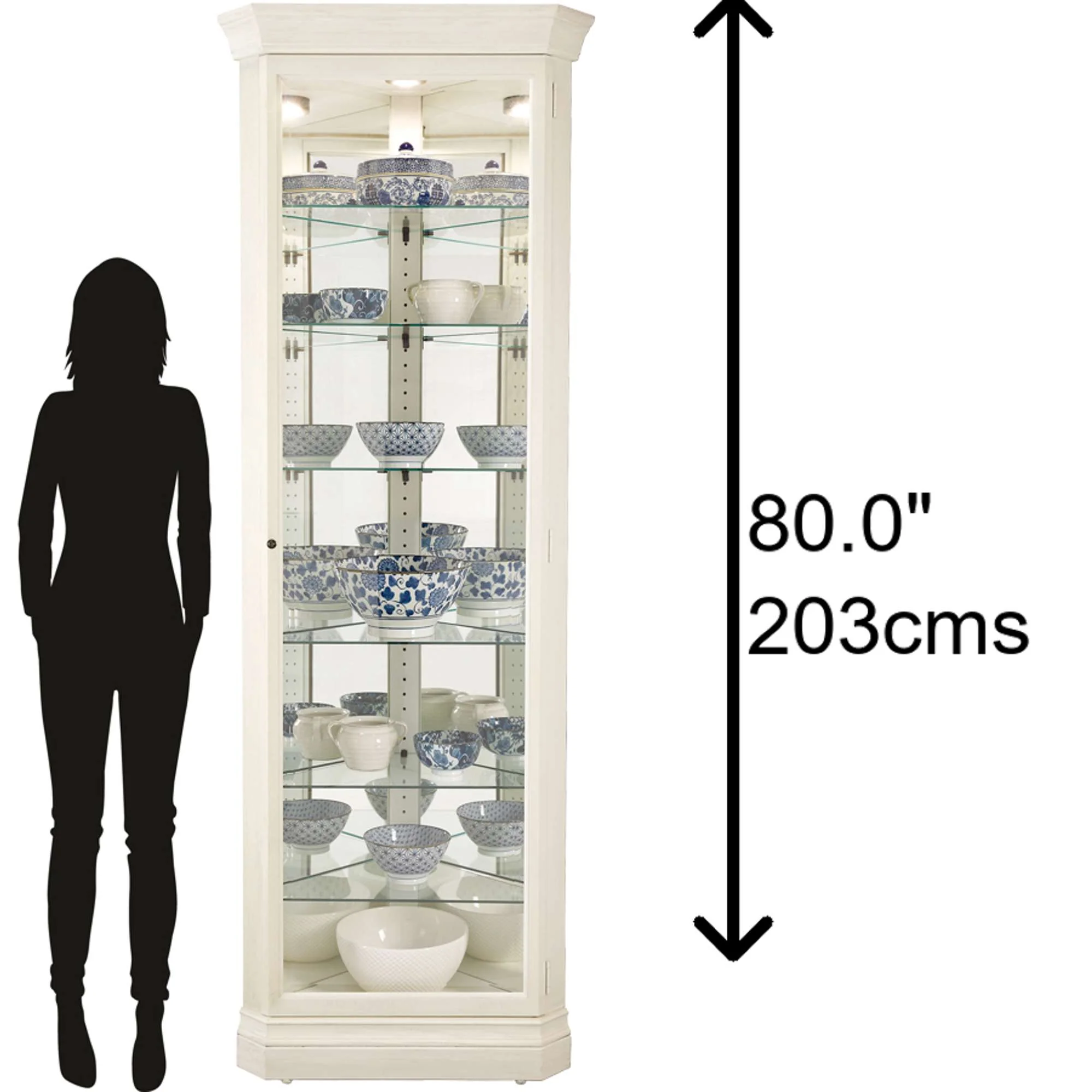 Delia II Corner Curio Cabinet - Image 5