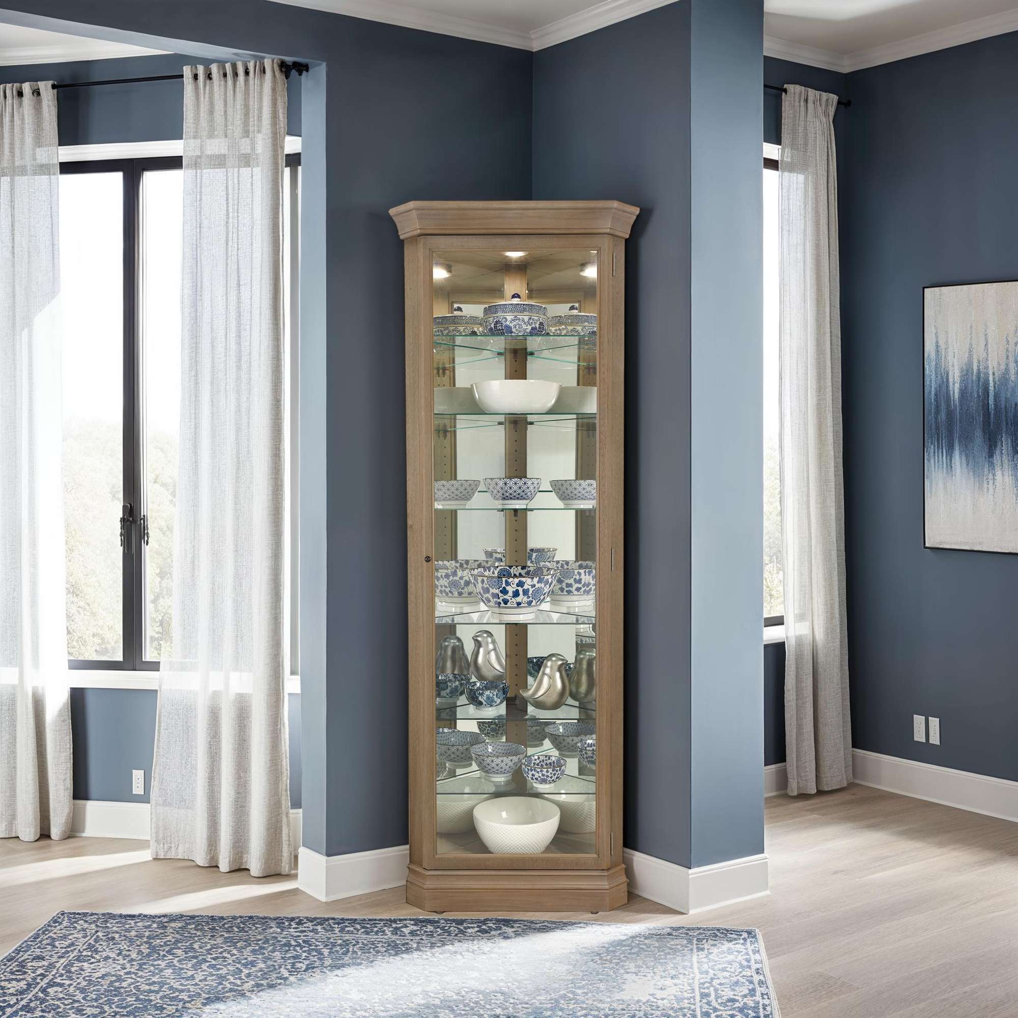 Delia III Corner Curio Cabinet - Image 3